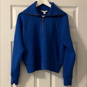 SPANX Air Essentials Vibrant Blue Quarter Zip Pullover